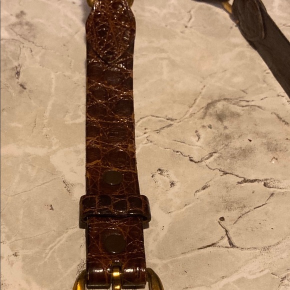 Vintage Genuine Alligator On Cowhide Belt 36 Classic - Picture 4 of 10